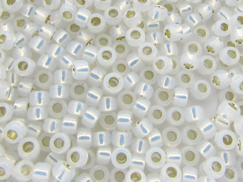 TOHO™ / Round 8/0 / Silver Lined Milky / White /  10g / ~410szt