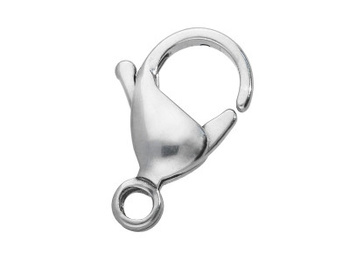 Karabińczyk klasyczny / stal chirurgiczna / 10mm / srebrny / otwór 1mm / 4szt