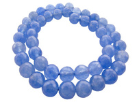 Agat, kula fasetowana 7-8mm / błękit królewski / otwór 1.6mm / 45szt / 1 sznur