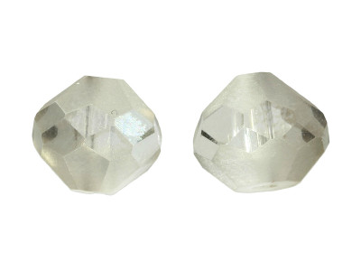 CrystaLove™ frosted / kryształki szklane / diamond / 10mm / srebrny / transparentny / 4szt