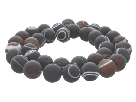 Agat Botswana / matowy / kula / 10mm / 38szt