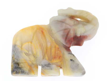 Agat Koronkowy / słoń / 24.5x33x6.5mm / 1szt