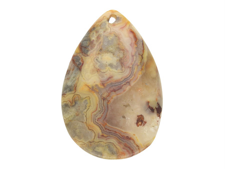 Agat Koronkowy / zawieszka / kropla / 48x32x7mm / 1szt