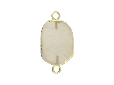 Agat Szary / w okuciu / łącznik / owal / 26x13x6mm / jasny szary / 1szt