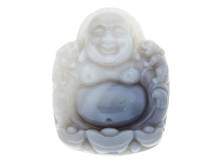 Agat Szary / zawieszka / Budda / 58x45x14mm / 1szt