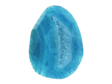 Agat druzy / kaboszon / owal nieregularny / 46x33x13mm / niebieski / 1szt