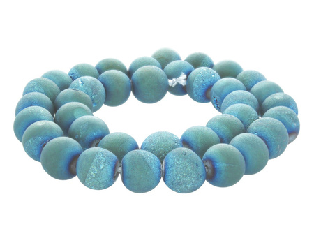 Agat druzy / kula / 10mm / Emerald / 38szt