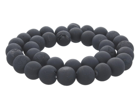 Agat druzy / kula / 6mm / Black / 62szt