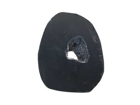 Agat druzy / plaster nieregularny / 43x35x9mm / czarny / 1szt