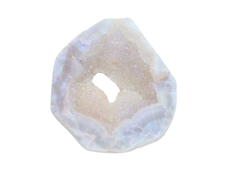Agat druzy / plaster nieregularny / 46x47x12mm / jasny szary / 1szt