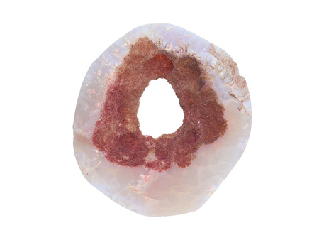 Agat druzy / plaster nieregularny / 56x51x10mm / jasny różowy / 1szt