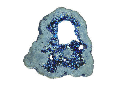 Agat druzy / plaster nieregularny / 66x65x10mm / niebieski / 1szt