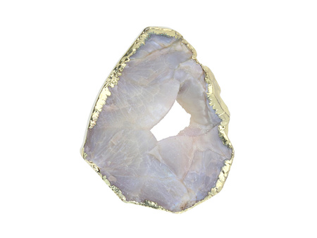 Agat druzy / w okuciu / plaster nieregularny / 50x39x14mm / popielaty / 1szt