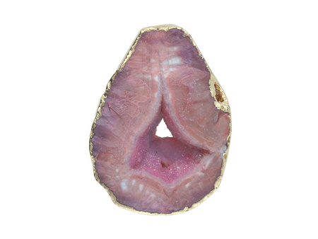 Agat druzy / w okuciu / plaster nieregularny / 54x42x19mm / różowy / 1szt