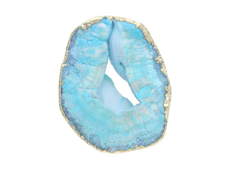 Agat druzy / w okuciu / plaster nieregularny / 55x46x15mm / niebieski / 1szt