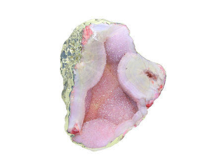 Agat druzy / w okuciu / plaster nieregularny / 57x44x18mm / ciemny różowy / 1szt