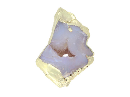 Agat druzy / w okuciu / plaster nieregularny / 63x42x14mm / popielaty / 1szt