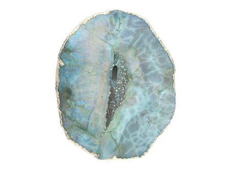 Agat druzy / w okuciu / plaster nieregularny / 67x54x14mm / zielony / 1szt