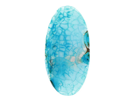 Agat / kaboszon / owal / 48x24x7.5mm / niebieski / 1szt