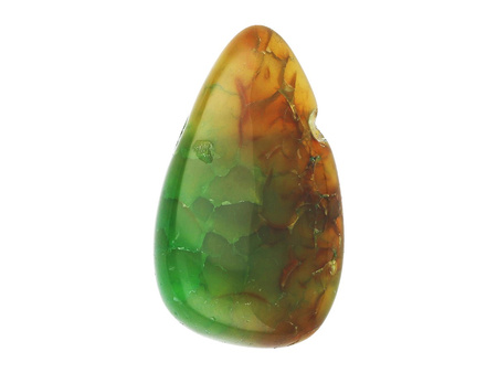 Agat / kropla płaska / 24x15x7mm / zielono-brązowy / 1szt