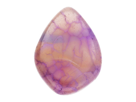 Agat / kropla płaska / 24x18x8mm / mleczny fioletowy / 1szt