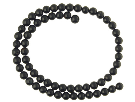 Agat / kula / 6mm / czarny / sznur / 60szt