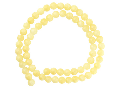 Agat / kula / 6mm / żółty / sznur / 60szt