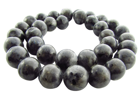 Agat, kula 8mm / czarny, szary / otwór 1.3mm / 49szt / 1 sznur