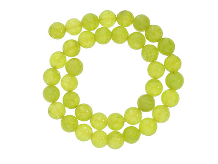 Agat / kula fasetowana / 10mm / ciemna limonka / 35szt