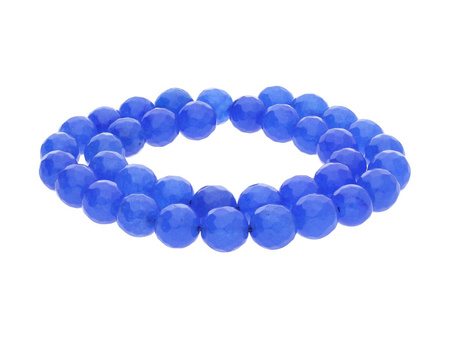 Agat / kula fasetowana / 10mm / ciemny lazurowy / 35szt