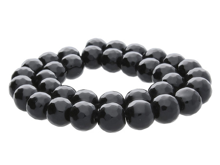 Agat / kula fasetowana / 10mm / czarny / 35szt