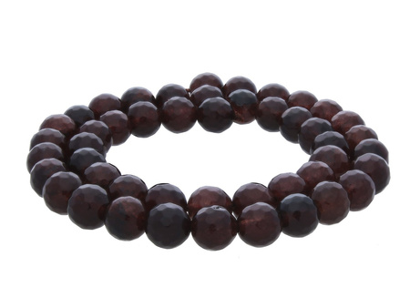 Agat / kula fasetowana / 8mm / ciemny brunatny / 45szt
