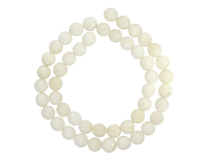 Agat / kula fasetowana / 8mm / porcelanowy / 44szt