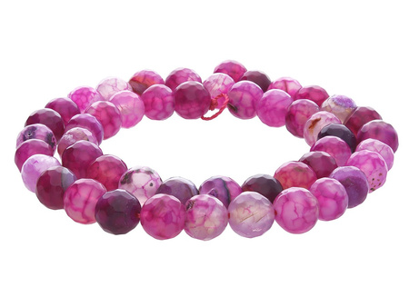 Agat / kula fasetowana / 8mm / różowofioletowy / 45szt