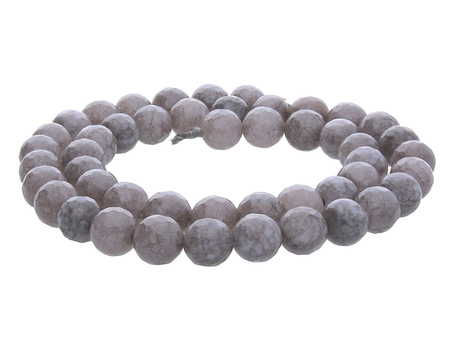 Agat / kula fasetowana / 8mm / szaro-beżowy / 45szt
