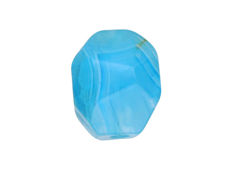 Agat / kula fasetowana / nieregularna / 15x12x11mm / błękitny / 1szt