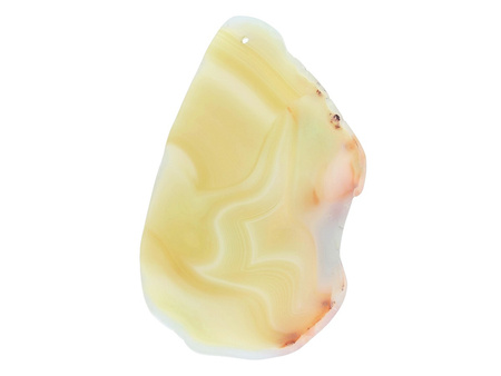 Agat / matowy / zawieszka / plaster nieregularny / 73x45x6mm / jasny żółty / 1szt
