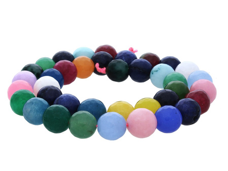 Agat mix kamieni / kula fasetowana / 8mm / multikolor / 48szt
