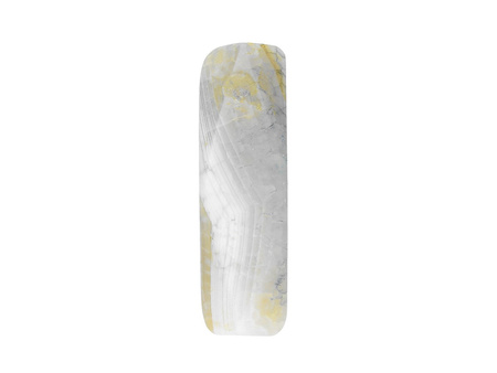 Agat / obelisk nieregularny fasetowany / 39-41x12x12mm / szaro-beżowy / 1szt