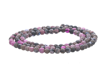 Agat ognisty / kula fasetowana / 3mm / brązowo-różowy / 120szt