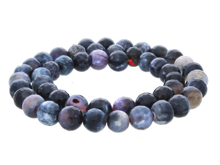 Agat ognisty / kula fasetowana / 8mm / multikolor / 48szt