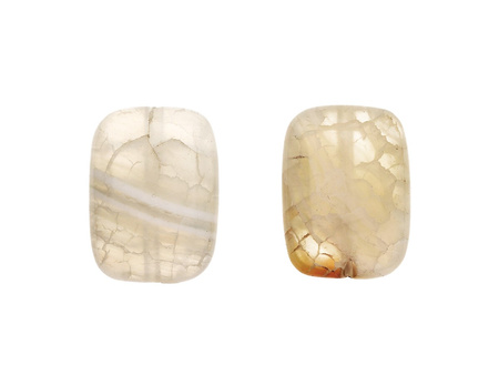 Agat / płytka / 18x13x6mm / szaro-kremowo-biały / 2szt