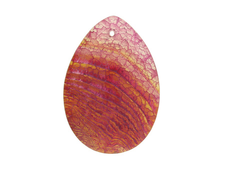 Agat smoczy / zawieszka / kropla / 44x31x6mm / różowy, fioletowy / 1szt