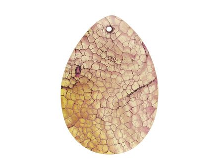 Agat smoczy / zawieszka / kropla / 44x31x6mm / żółty, fioletowy / 1szt