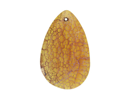 Agat smoczy / zawieszka / kropla / 46x29x6mm / żółty, fioletowy / 1szt