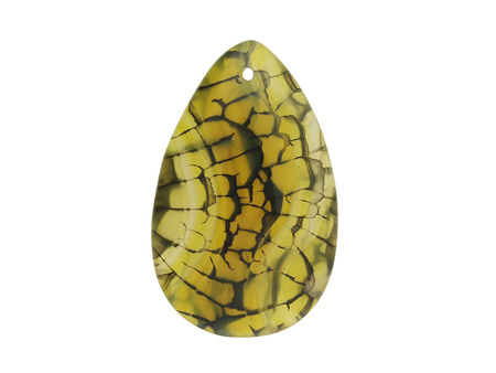 Agat smoczy / zawieszka / kropla / 46x29x7mm / żółty / 1szt