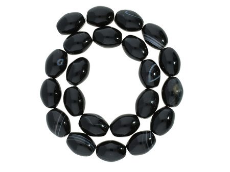 Agat sordonyks / oliwka / 17x13mm / czarny, biały / 22szt