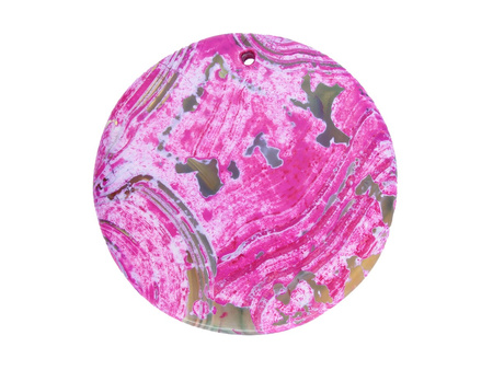Agat / zawieszka / koło / 50x50x7mm / różowo-zielony / 1szt