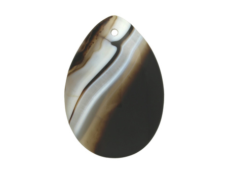 Agat / zawieszka / kropla / 43x30x6mm / brązowy, biały / 1szt