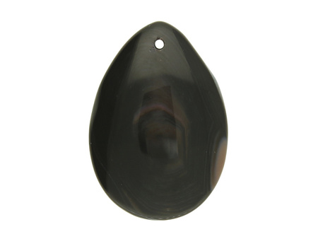 Agat / zawieszka / kropla / 43x30x6mm / czarny / 1szt